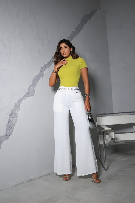CACHARREL RIBBED SHORT SLEEVE BLOUSE