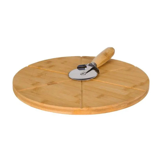 PIZZA BOARD WITH BAMBOO CUTTER